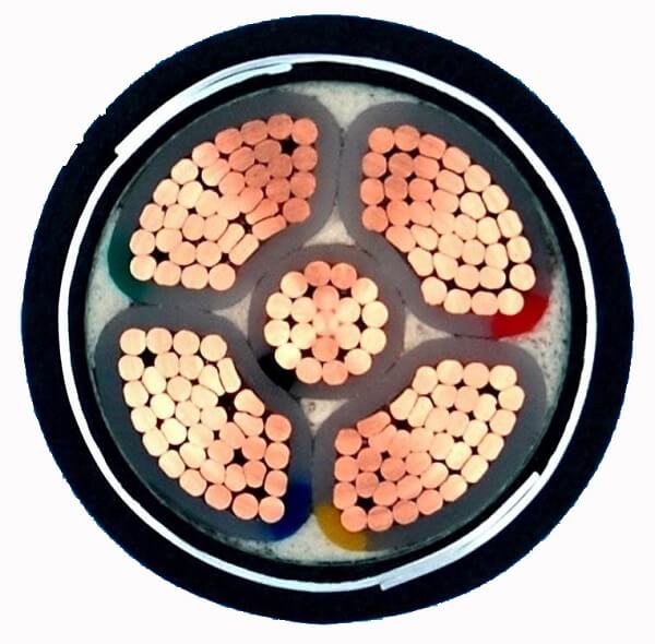 1000 volts Low Voltage 5 Core 120mm 150mm 185mm 240mm 300mm Copper XLPE Insulated PVC Sheathed Muticore Underground Power Cable